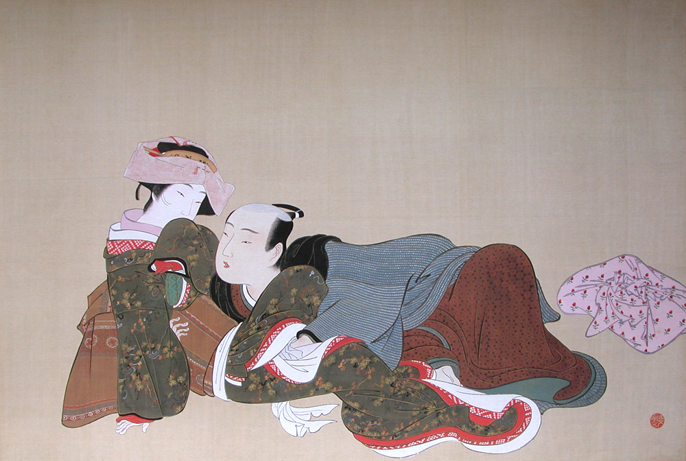 春宫秘戯図巻 胜川春章肉笔